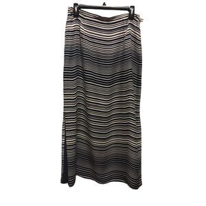 Rena Rowan Women’s Blue and White Horizontal Striped Long Skirt Size 12